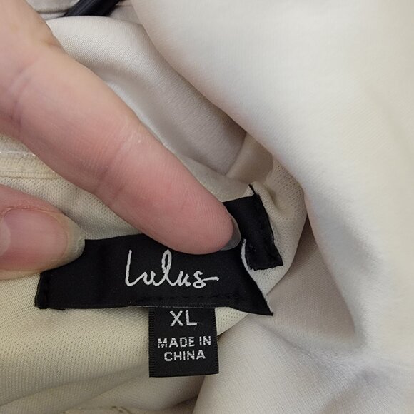 Lulus Champagne Always Celebrating Satin Off Shoulder Mini, #1421476, Sz XL, $56 - Picture 7 of 8